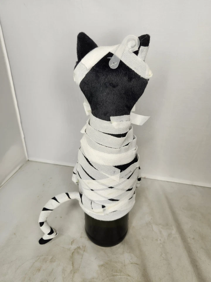 Fantasia de gato preto múmia boneca monstro garrafa de vinho capa bolsa decoração Halloween - Imagem 3 de 4