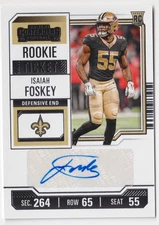 2023 Panini Contenders Rookie Ticket Isaiah Foskey #239 Auto New Orleans Saints