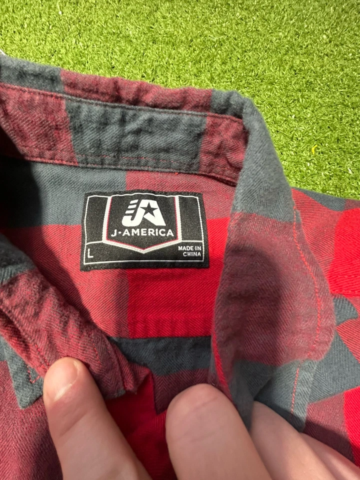 Camisa de fútbol Indiana Hoosiers para hombre grande abotonada roja a cuadros manga larga Foto 3 de 4