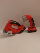 Lot of 2 Pretend Toy Hyper Tough Red Tools Battery Operated Tool Flashlight