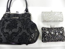 Evening Bags Lot of 3 Evening Bag Purse Clutch Silver Black