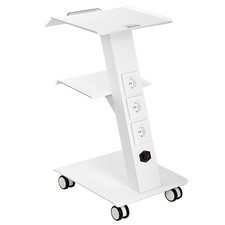 VEVOR Carro de laboratorio de acero inoxidable de 3 niveles con enchufe