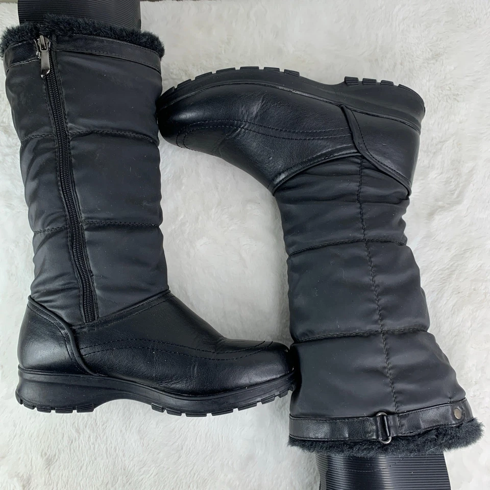 Botas de invierno Bass forradas de piel sintética para mujer talla 9 negras Foto 4 de 4