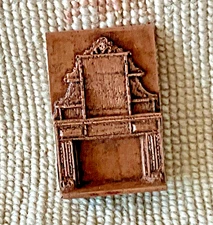 Dollhouse Miniatures 1/4 Inch Scale Artisan Resin Fireplace Hearth L 1634
