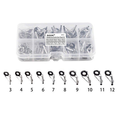 BASUNE Spinning Rod Guides Tip Ceramic Guide with Eyelets, Fishing Rod Guide ... - Picture 4 of 7