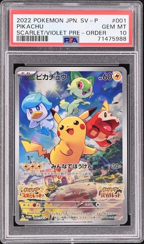2022 POKEMON JPN SV PROMO SCARLET & VIOLET PRE-ORDER #001 PIKACHU PSA 10