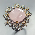Jewellery 18 ct+ Natural Morganite Ring 925 Sterling Silver Size 9 /R451729