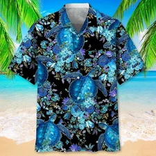 Turtle Beach Nature Hawaiian Shirts 3D Full Print Aloha Beach Shirt For Men And