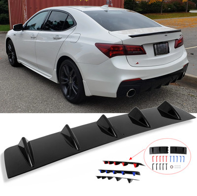 For Acura TLX TL TSX ILX Rear Diffuser 5 Fin Bumper Splitter Spoiler Lower Lip