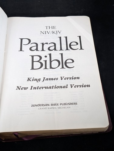 HOLY BIBLE PARALLEL EDITION KJV / NIV Zondervan Bonded Brown Leather 1985 - Picture 7 of 13