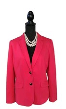 Traje Chaqueta Talbots Alberdeen Talla 12 Rojo Algodón Tejido Vestido Informal Blazer L