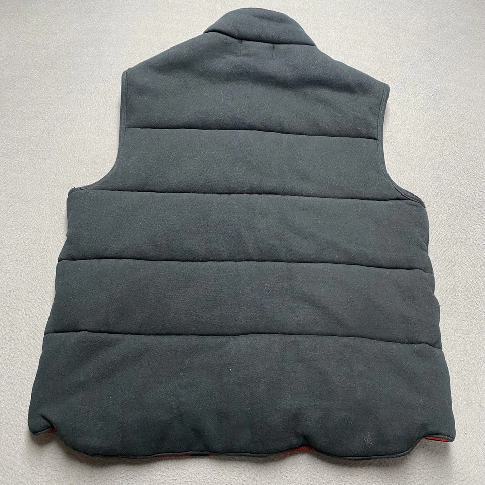 Polo Ralph Lauren Vest Mens Large Black Snap Front Puffer Buffalo Plaid Lined - Image 4 of 4