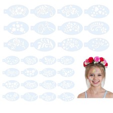 28 Pcs Floral Pattern Face Paint Stencils, Reusable Body Painting, Party Makeup