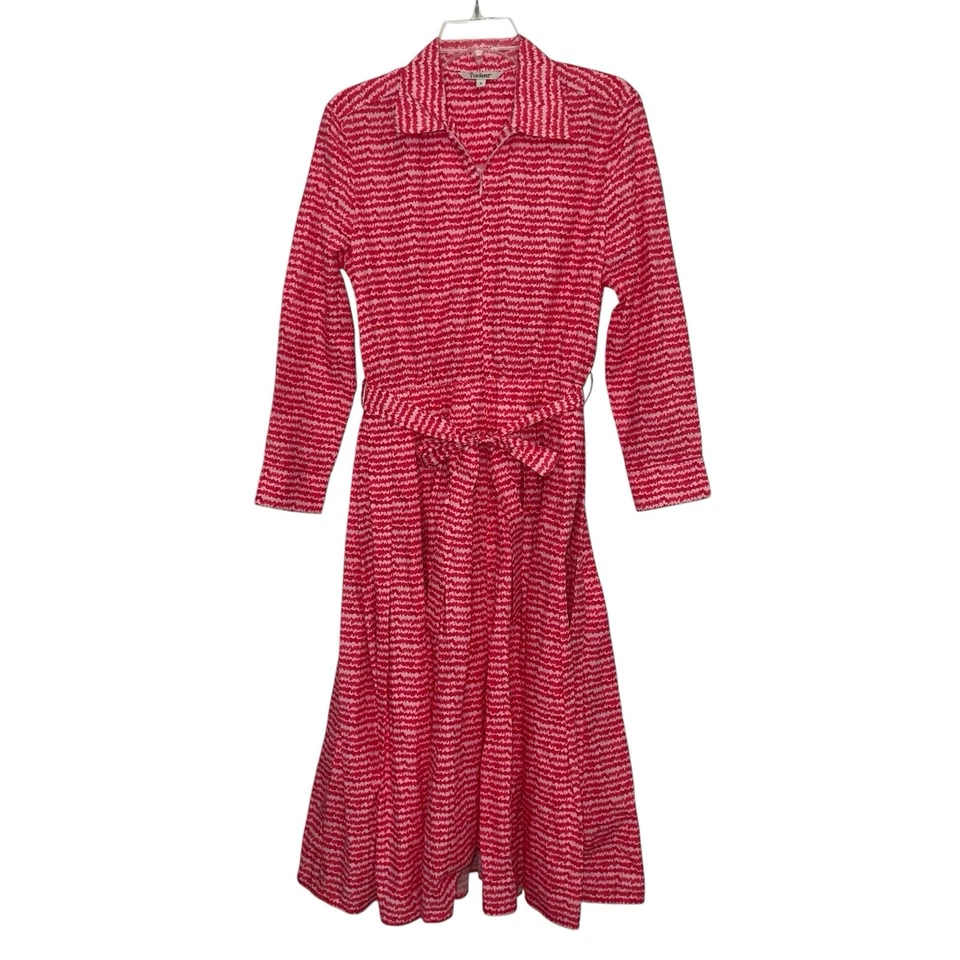 Vestido Tucker Allyson Midi Talla S Rosa Preppy En Popelina Orgánica Sonido Frambuesa Foto 2 de 4