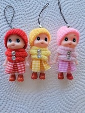 Lot of 3 Plastic Dolls For Phone, Purse, Backpack Charm Keychain - NWOT 33
