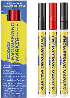 Magic Tag Alcohol Resistant Markers, Fine Point, Designed For Industri
