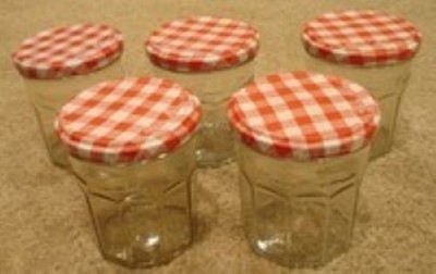 Bonne Maman 13 oz Glass Jam/Jelly Jars with Red Lids (lot of 5) for Crafts Empty