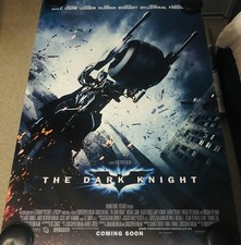 THE DARK KNIGHT Original Double Sided DS 27x40 Movie Poster Heath Ledger BIKE