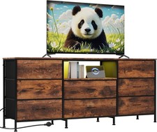 LED TV Stand Dresser with 8 Drawers Chests of Drawers TV Stand for 65/70/75in TV