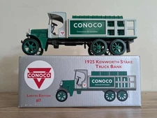 Conoco 1925 Kenworth Stake Truck Bank Limited Edition #7 ERTL 2778 1993 NIB