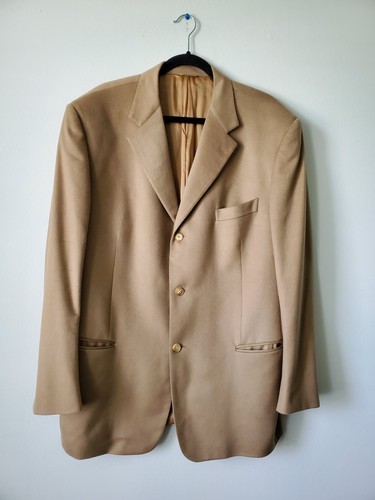 Cerruti 1881, Vintage CERRUTI 1881 PURE CASHMERE Men's Blazer In Camel Single-Breasted Sz 54