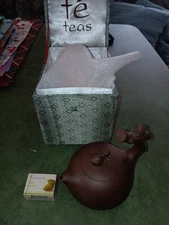 Vintage 20th c. Chinese Yixing Xishi Zisha Clay Handmade small Teapot 4 1/4''