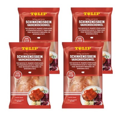 4x TULIP 600g Schinkeneisbein Vakuumverpackt gepökelt Schweinehaxe Schwarte