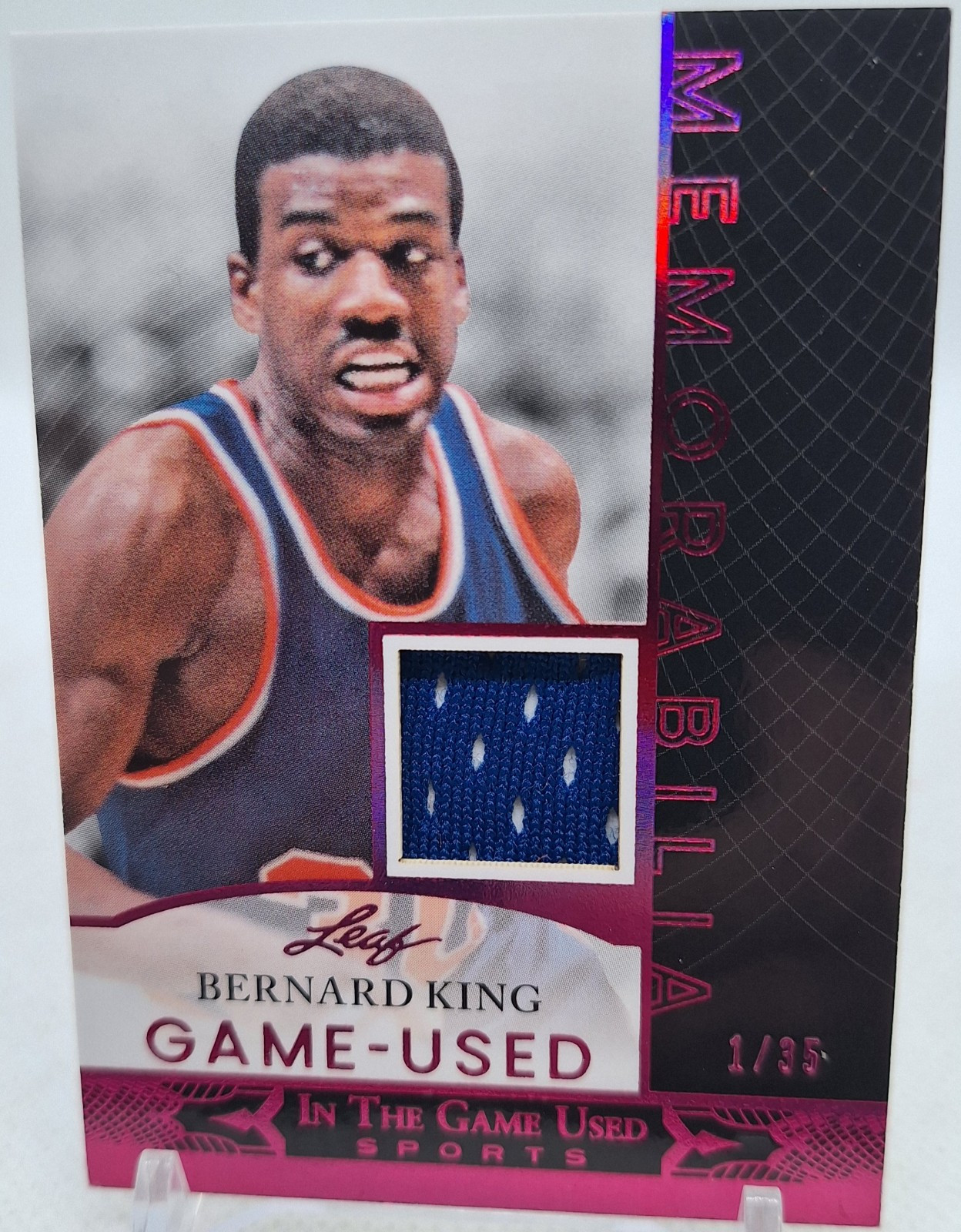 BERNARD KING 2024 LEAF IN THE GAME USED JERSEY PATCH  #1/35 📖  Bookends KNICKS 