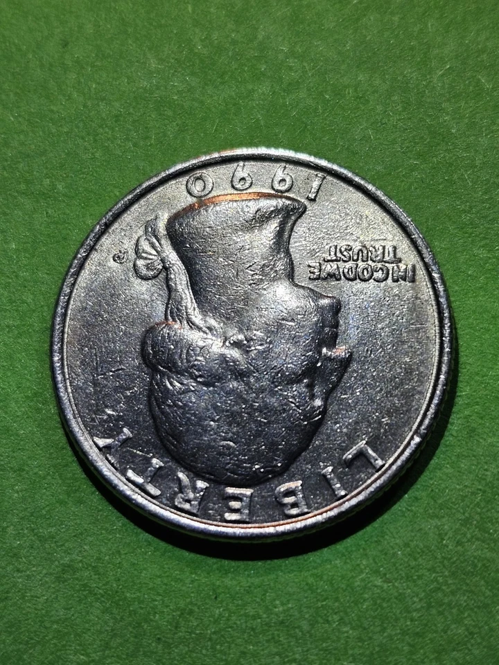 1990P Washington Quarter With Multi Errors In Good Condition! - Image 4 of 4