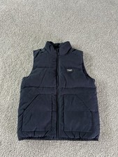 Abercrombie Youth Navy Blue Suede 13/14 Sleeveless Puffer Vest Full Zip