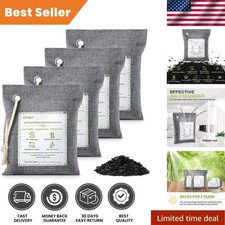 4-Pack Unscented Bamboo Charcoal Air Purifying Bags - 200g Each for Odor Removal