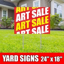 ART SALE Yard Sign with H-Stakes Clearance Discount Half Price Art Gallery