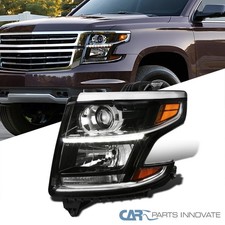 Left Fits 15-20 Chevy Tahoe Suburban Black Projector Headlight W Led Drl Signal Left Fits 15-20 Chevy Tahoe Suburban Black Projector Headlight W Led Drl Signal