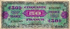 05 France / Frankreich P122b 50 Francs 1944 Block 2