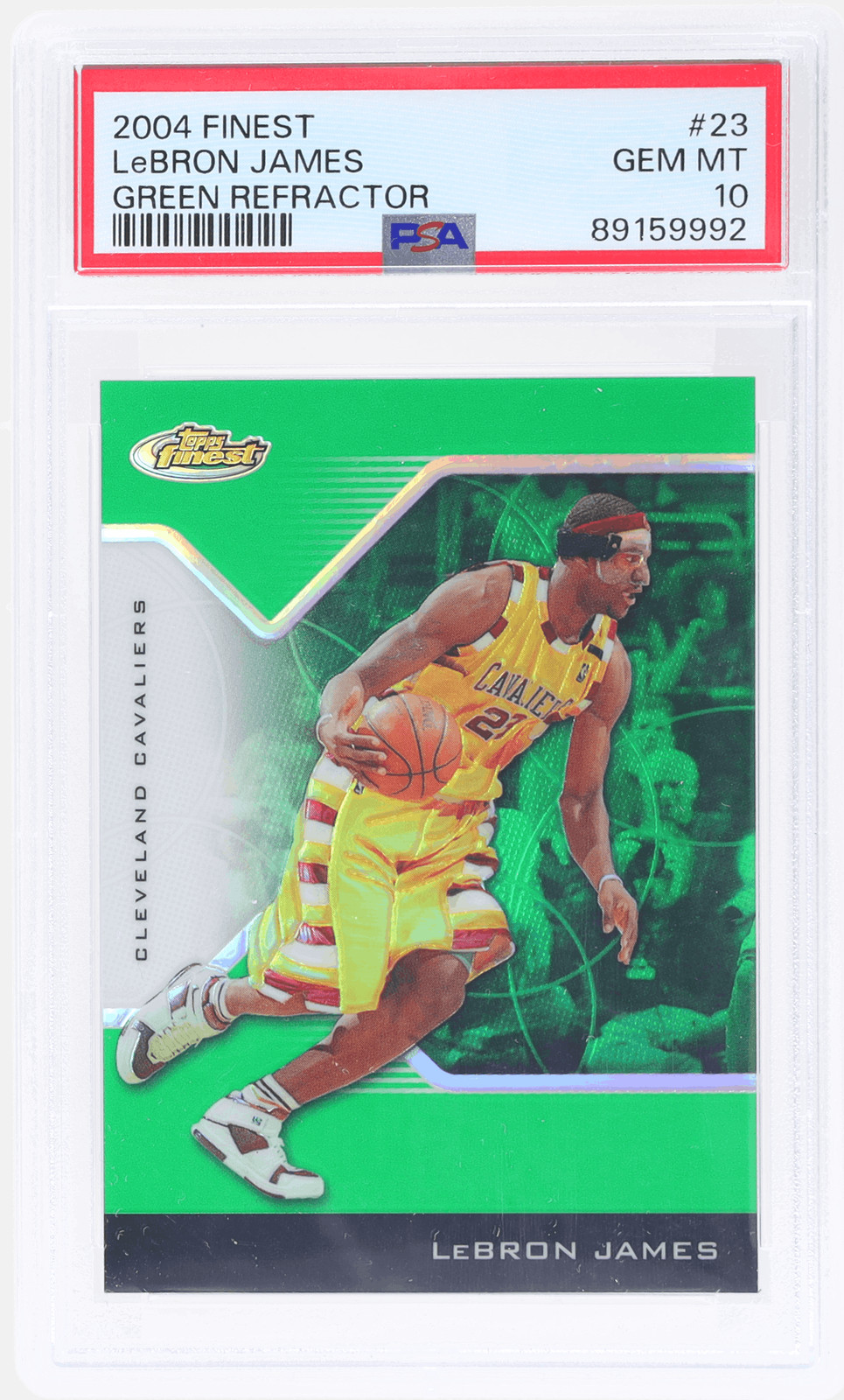 2004 Finest LeBron James Green Refractor #23 /49 PSA 10