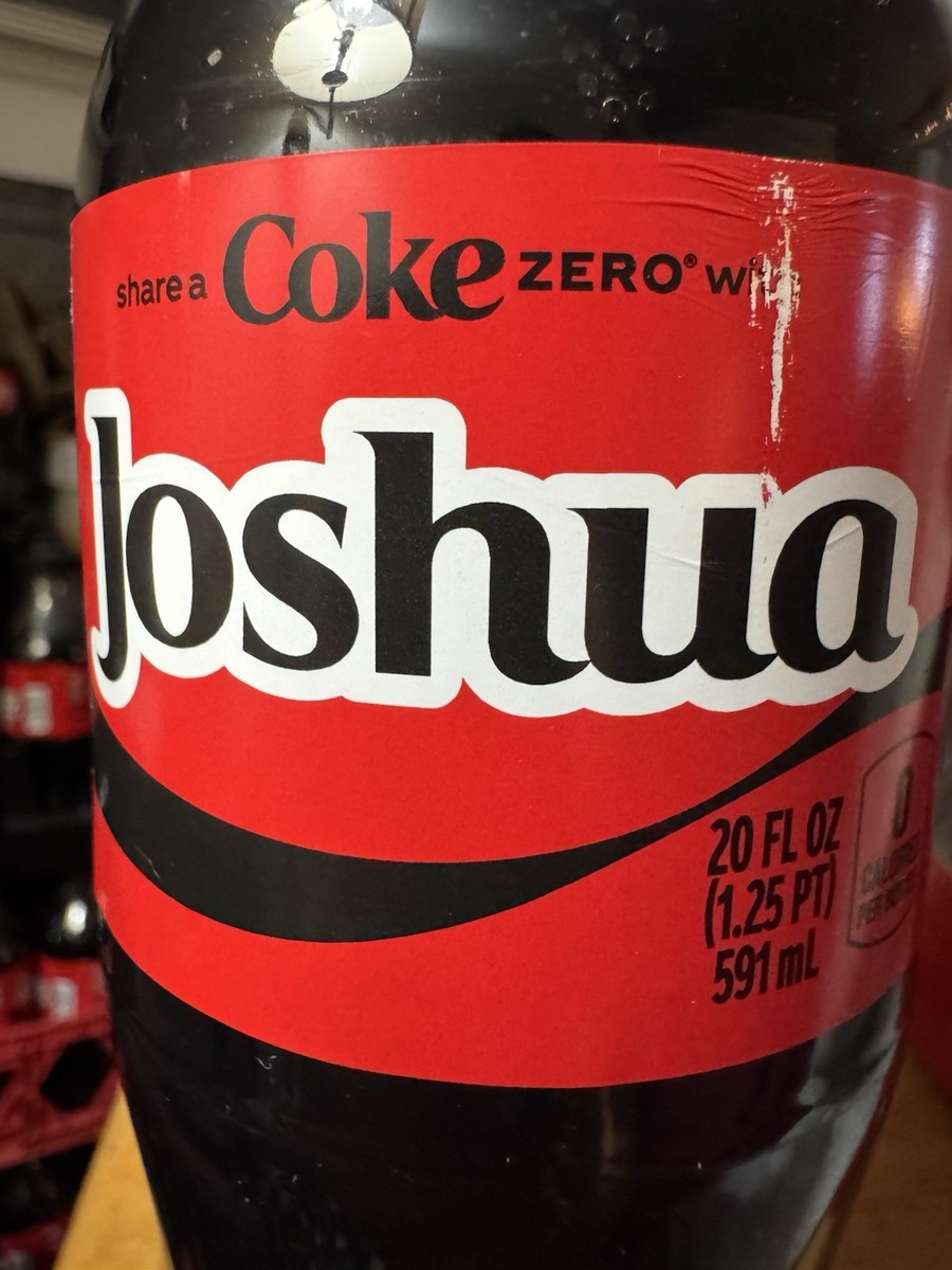 Share a Coke with Joshua 2025 Coca Cola Bottle 20oz Zero