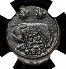 City Commemorative. AD 330-333. Æ, VRBS ROMA, Founding of Rome, NGC VF
