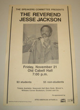 The Reverend Jesse Jackson 1986 University Tour Poster - Very Rare Virginia