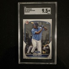2023 Bowman XAVIER ISAAC BP-145 Rays ROOKIE SGC 9.5 MT + #7403411