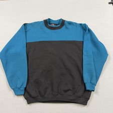 Vintage Hanes Signature Sweatshirt Mens Large Blue Fleece Crewneck Pullover USA