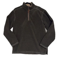True Grit Pullover Half Zip Sherpa Jacket Fleece Sweater Green Lumberjack Mens S