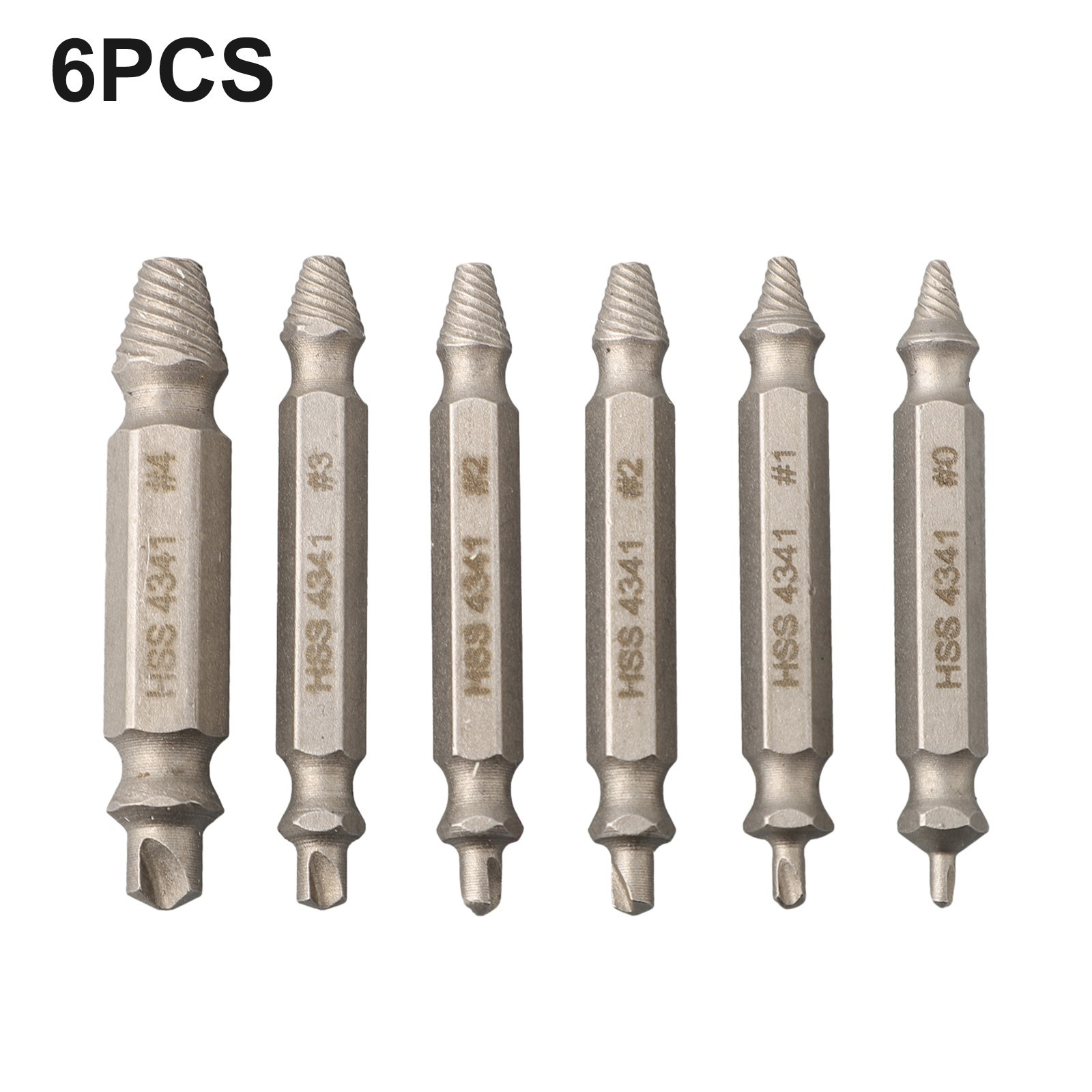 6PACK Damaged Bolt Extractor Drill Bits Reverse Thread Stud Remover