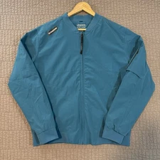 Legends Carson Bomber Jacket Men Large Teal Blue Nylon Stretch Mesh Liner Casual