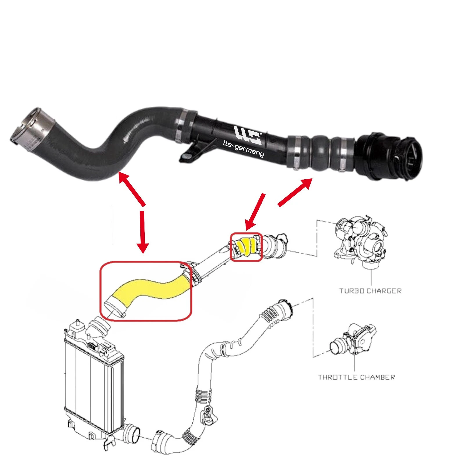 TURBOSCHLAUCH FÜR NISSAN QASHQAI II (J11) 1.5 DCi 1446000Q1D 81KW 110PS