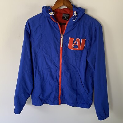 My Hero Academia UA High Full Zip Hoodie Jacket Blue Red Size