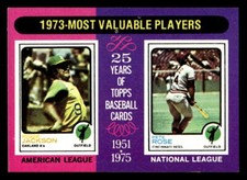 1975 Topps #211 1973 MVPs (Reggie Jackson / Pete Rose)
