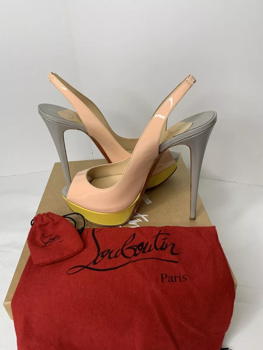 Louboutin lady outlet peep slingback