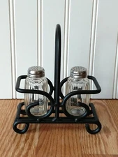 Salt & Pepper / Spice Caddy - Amish made wrought iron seasoning holder rack