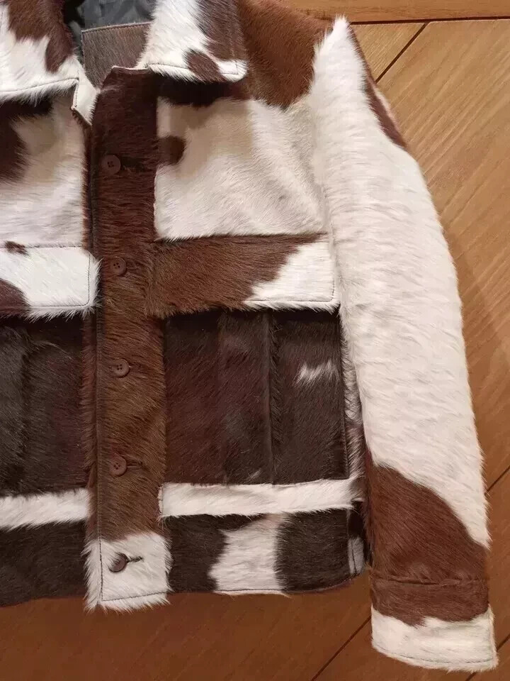 Giacca da uomo in pelle di mucca con capelli Giacca ranch A+ Western Pony Skin