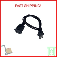 Small Extension Cord 3 FT, Short Two Prong Extension Cords, Black Male Female Ex